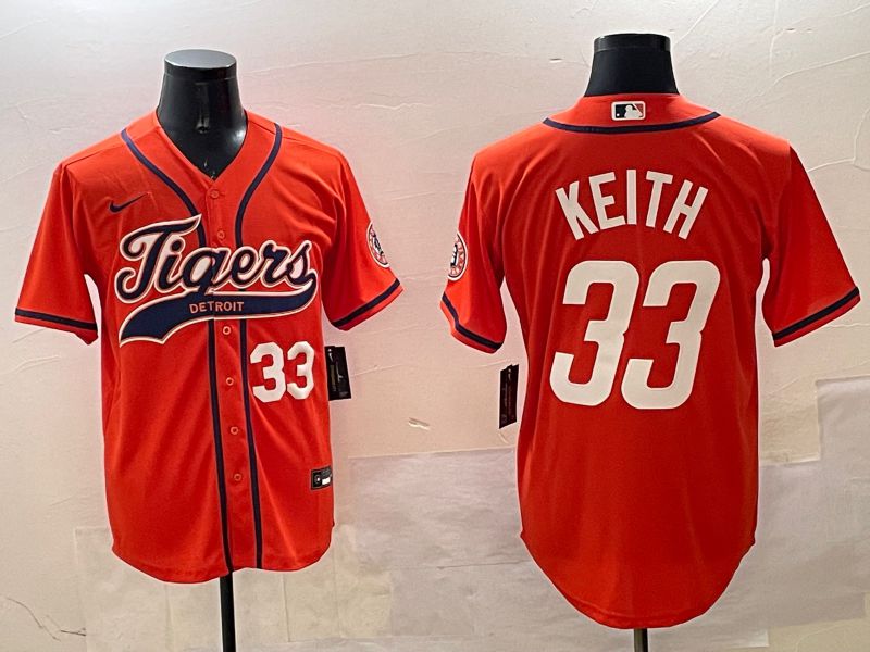 Men Detroit Tigers #33 Keith Orange Joint Name Game 2025 Nike MLB Jersey style 3->detroit tigers->MLB Jersey